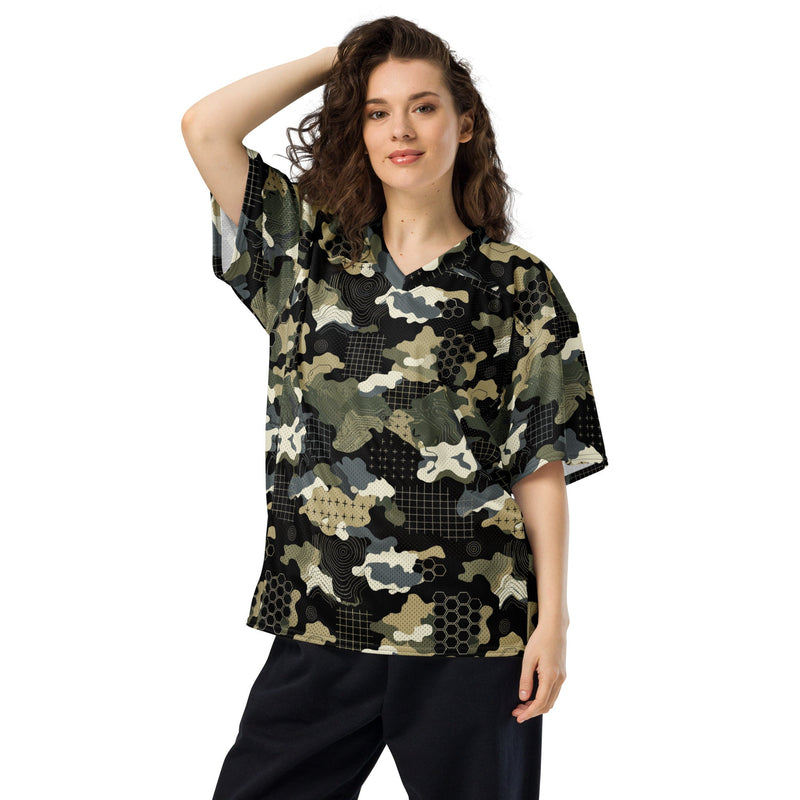 Gridveil Circuit Woodland CAMO Unisex American Football Jersey