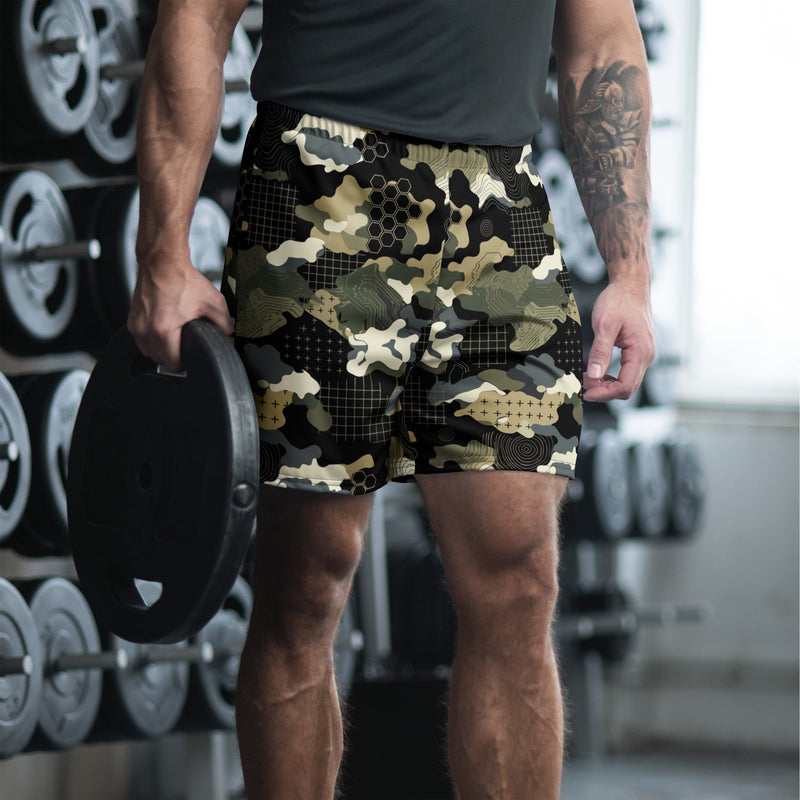 Gridveil Circuit Woodland CAMO Unisex Athletic Long Shorts - 2XS
