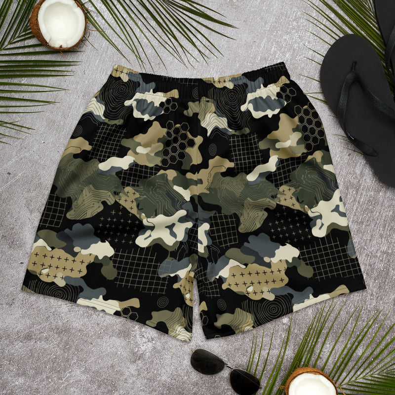 Gridveil Circuit Woodland CAMO Unisex Athletic Long Shorts