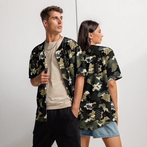 Gridveil Circuit Woodland CAMO Unisex Baseball Jersey - 2XS