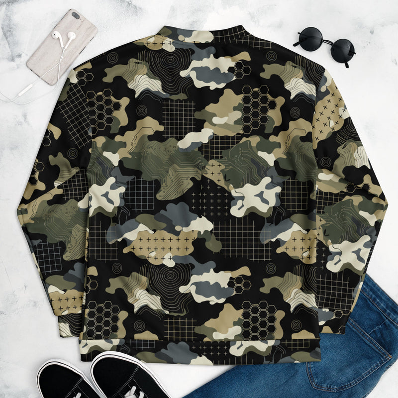 Gridveil Circuit Woodland CAMO Unisex Bomber Jacket