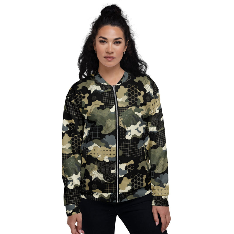 Gridveil Circuit Woodland CAMO Unisex Bomber Jacket