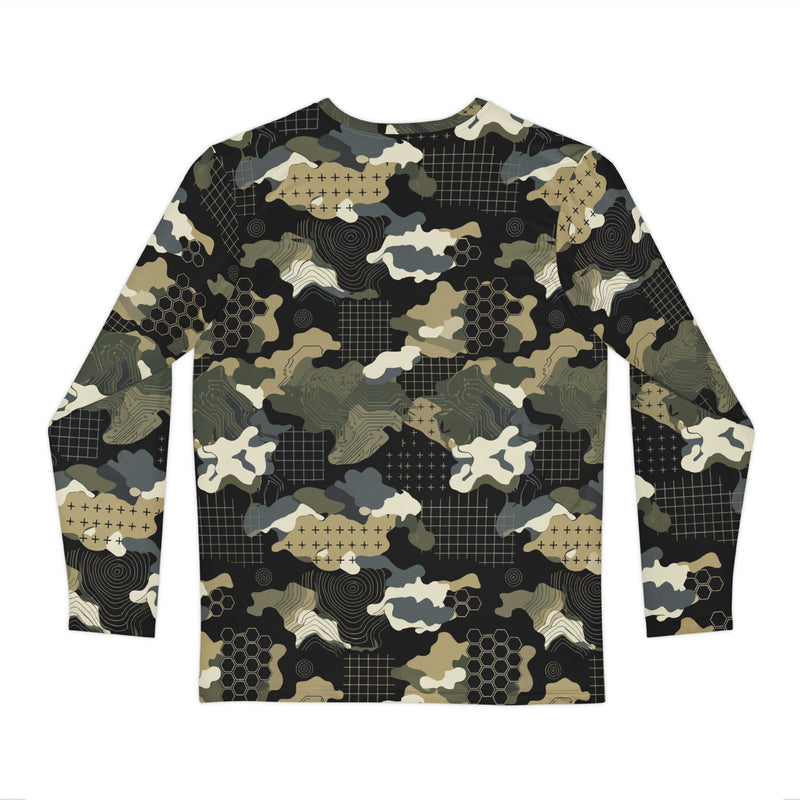 Gridveil Circuit Woodland CAMO Unisex Long-Sleeve Shirt