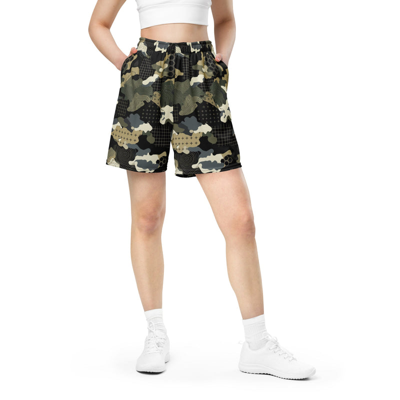 Gridveil Circuit Woodland CAMO Unisex Mesh Shorts