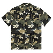 Gridveil Circuit Woodland CAMO Unisex Short-Sleeve Button Shirt - 2XS - Button-Up