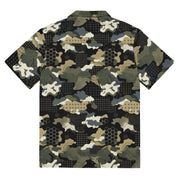 Gridveil Circuit Woodland CAMO Unisex Short-Sleeve Button Shirt - Button-Up