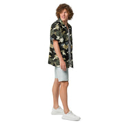 Gridveil Circuit Woodland CAMO Unisex Short-Sleeve Button Shirt - Button-Up