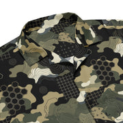 Gridveil Circuit Woodland CAMO Unisex Short-Sleeve Button Shirt - Button-Up