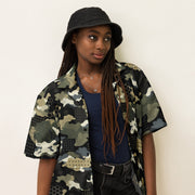 Gridveil Circuit Woodland CAMO Unisex Short-Sleeve Button Shirt - Button-Up
