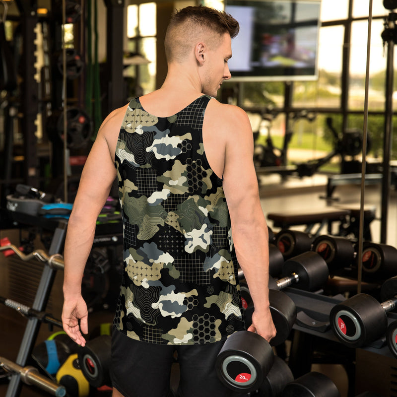 Gridveil Circuit Woodland CAMO Unisex Tank Top - Shirt