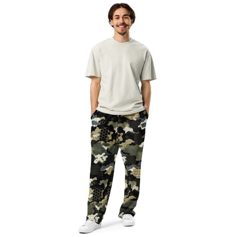 Gridveil Circuit Woodland CAMO Unisex Wide-Leg Joggers