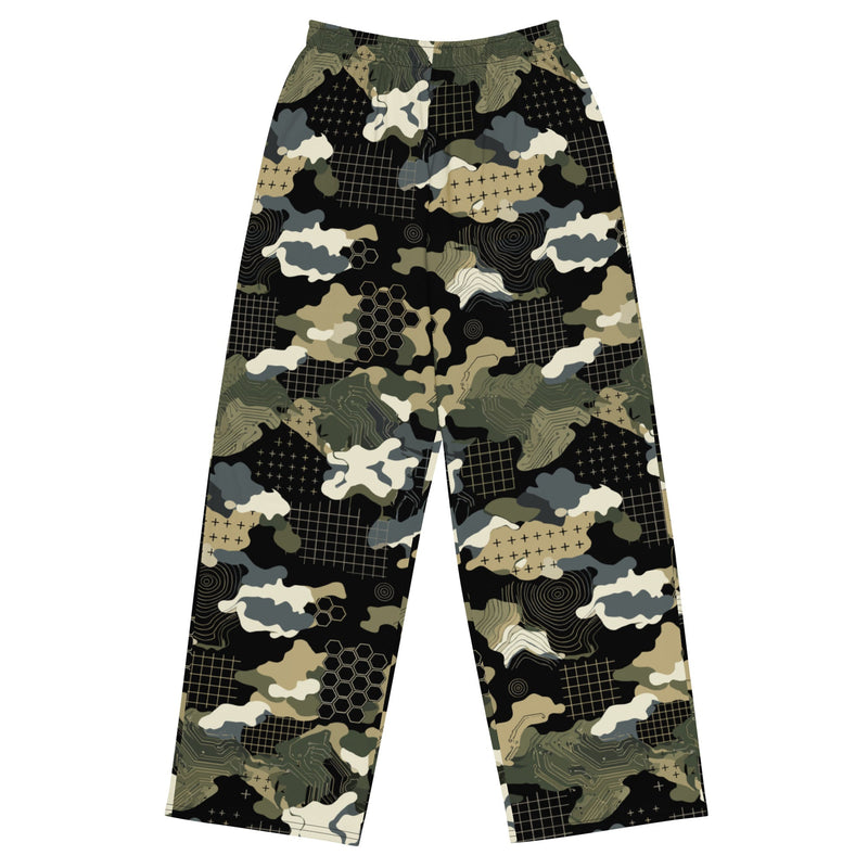 Gridveil Circuit Woodland CAMO Unisex Wide-Leg Leisure Pants - 2XS - Pant
