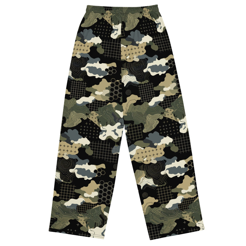 Gridveil Circuit Woodland CAMO Unisex Wide-Leg Leisure Pants - Pant