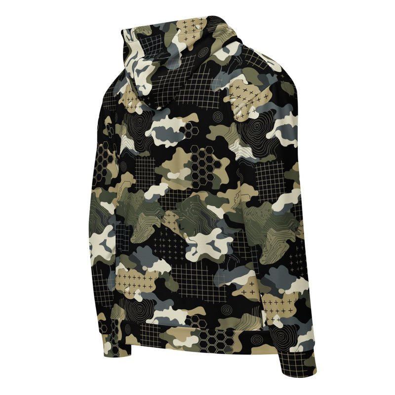 Gridveil Circuit Woodland CAMO Unisex Zip Hoodie