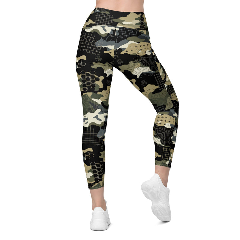 Gridveil Circuit Woodland CAMO Womens Leggings with Pockets - Women