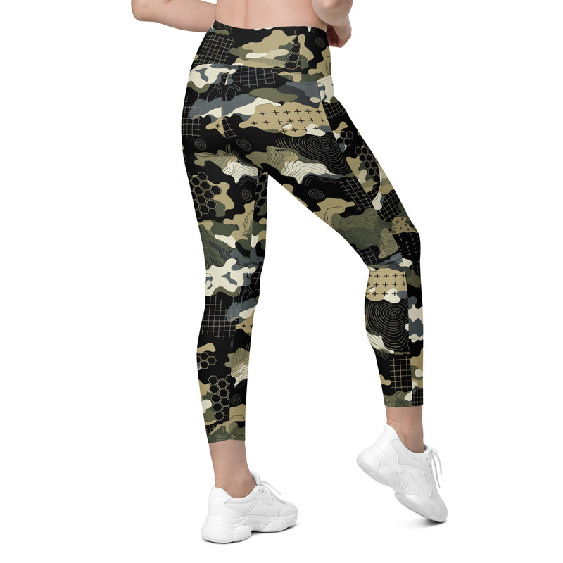 Gridveil Circuit Woodland CAMO Womens Leggings with Pockets - Women