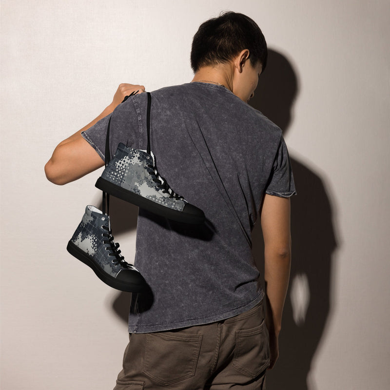 Gridveil Phantom Urban CAMO Mens High-Top Canvas Shoes