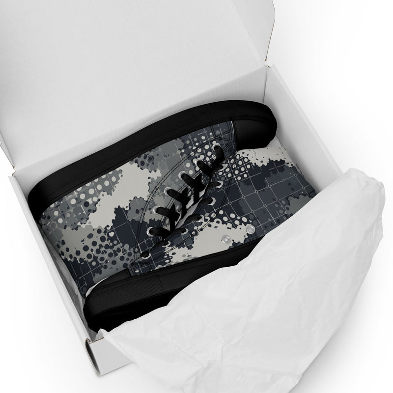 Gridveil Phantom Urban CAMO Mens High-Top Canvas Shoes