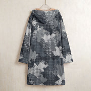 Gridveil Phantom Urban CAMO Men’s Horn Button Long Fleece Coat - Jacket