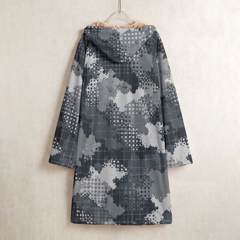 Gridveil Phantom Urban CAMO Men’s Horn Button Long Fleece Coat - Jacket