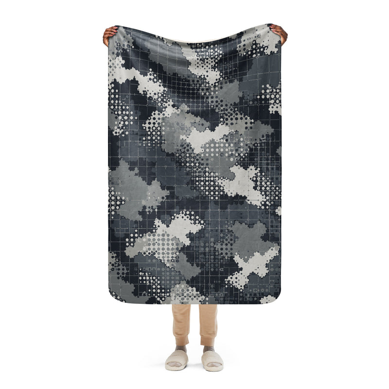 Gridveil Phantom Urban CAMO Sherpa Blanket - 37″×57″