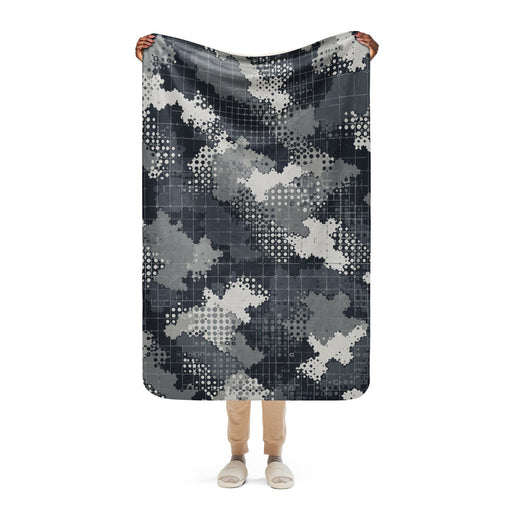 Gridveil Phantom Urban CAMO Sherpa Blanket - 37″×57″