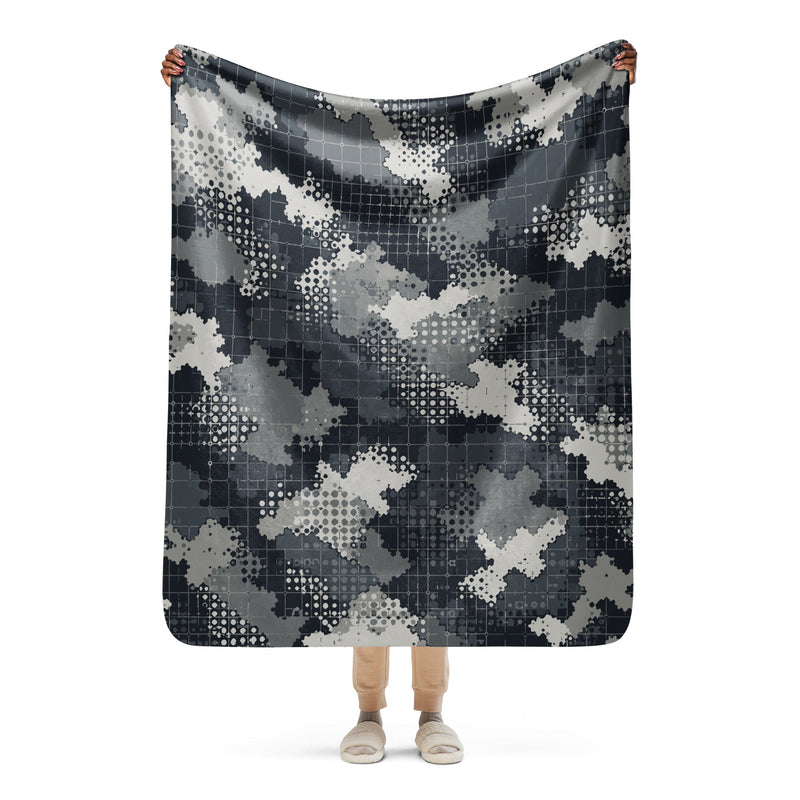 Gridveil Phantom Urban CAMO Sherpa Blanket - 50″×60″
