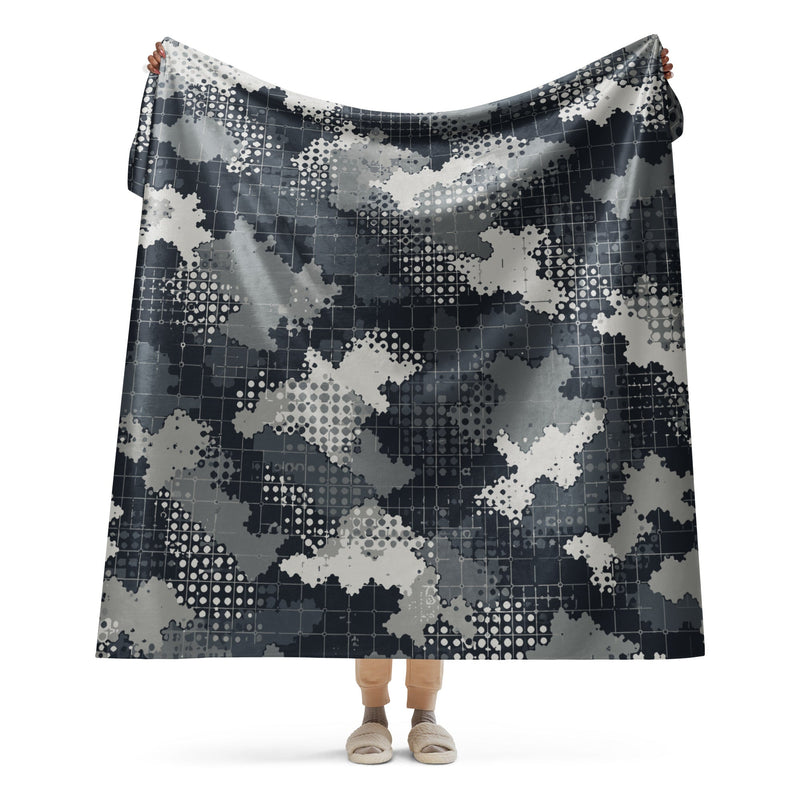 Gridveil Phantom Urban CAMO Sherpa Blanket - 60″×80″
