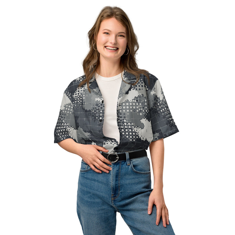Gridveil Phantom Urban CAMO Unisex Short-Sleeve Button Shirt - Button-Up