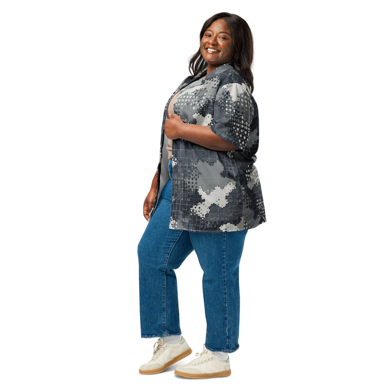 Gridveil Phantom Urban CAMO Unisex Short-Sleeve Button Shirt - Button-Up