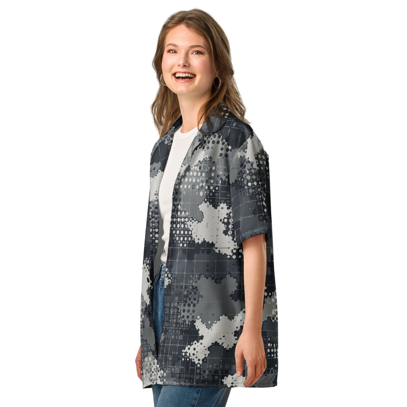 Gridveil Phantom Urban CAMO Unisex Short-Sleeve Button Shirt - Button-Up