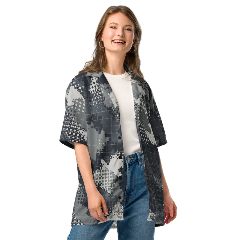 Gridveil Phantom Urban CAMO Unisex Short-Sleeve Button Shirt - Button-Up