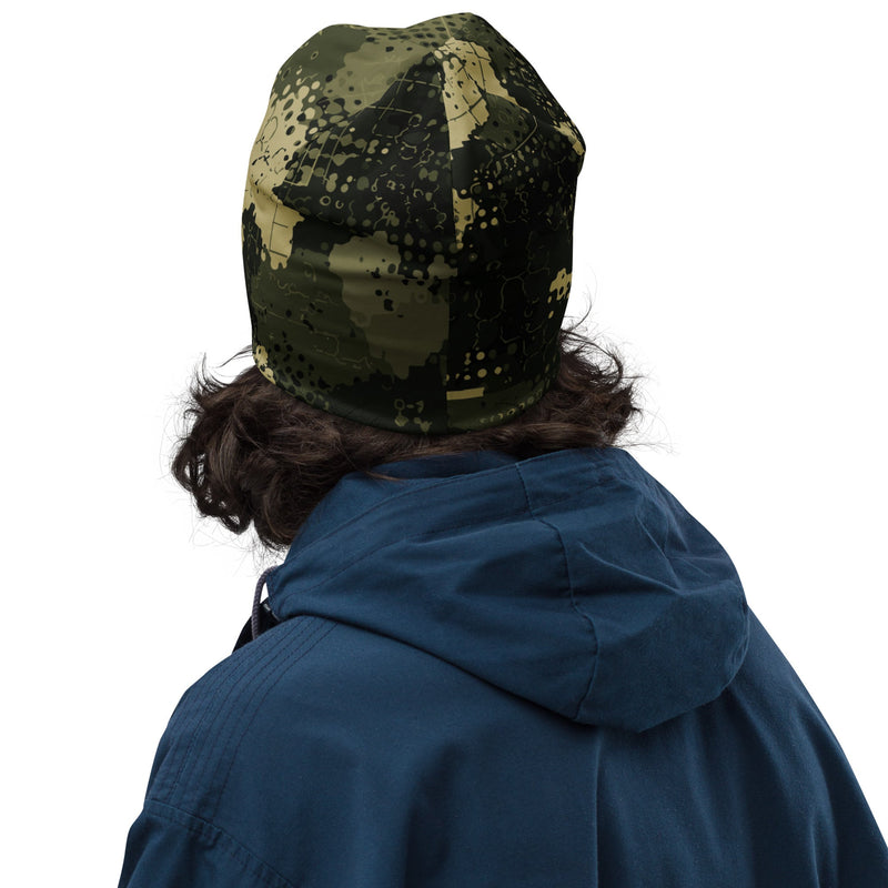 Gridveil Sentinel Olive CAMO Beanie - Head