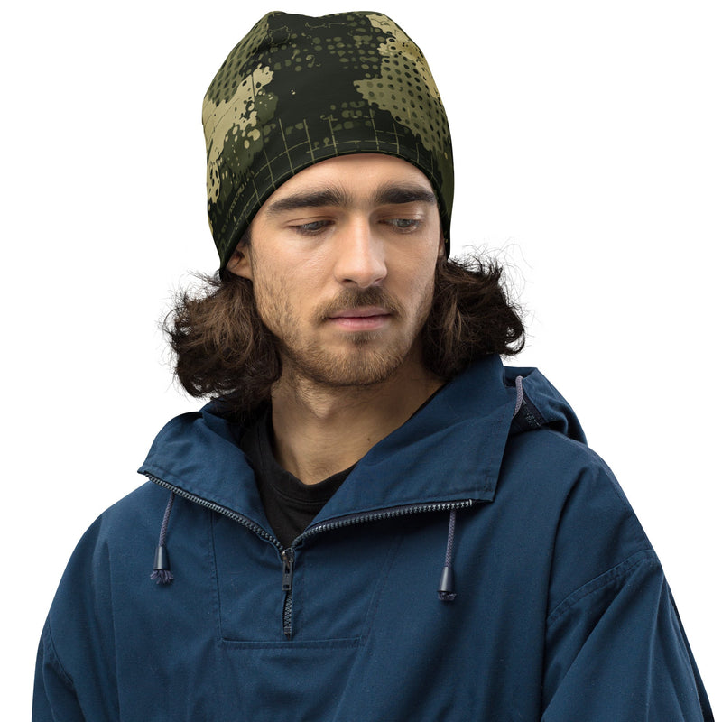 Gridveil Sentinel Olive CAMO Beanie - Head
