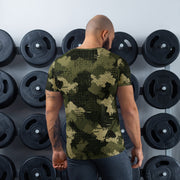 Gridveil Sentinel Olive CAMO Mens Athletic T-Shirt - Shirt