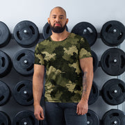 Gridveil Sentinel Olive CAMO Mens Athletic T-Shirt - XS - Shirt