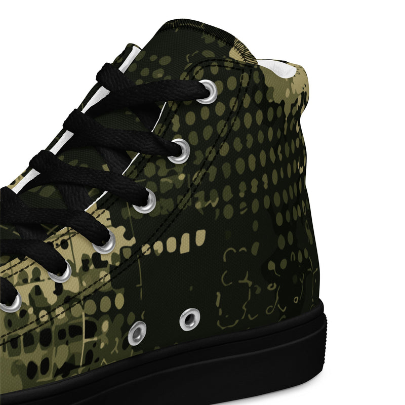Gridveil Sentinel Olive CAMO Mens High-Top Canvas Shoes