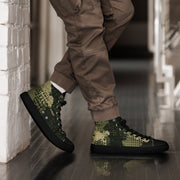 Gridveil Sentinel Olive CAMO Mens High-Top Canvas Shoes - 5
