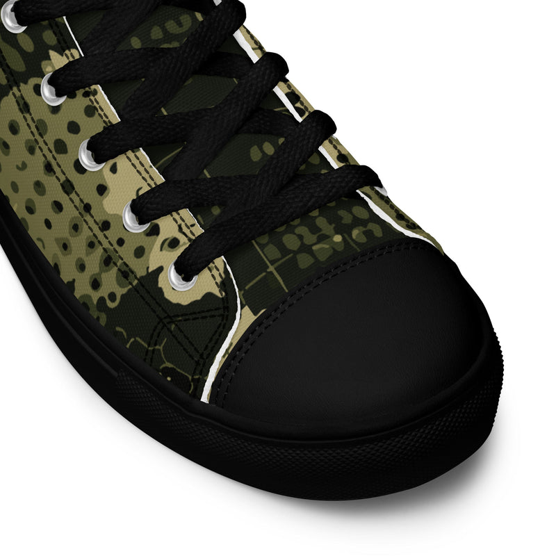 Gridveil Sentinel Olive CAMO Mens High-Top Canvas Shoes