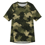 Gridveil Sentinel Olive CAMO Mens Short-Sleeve Rash Guard - 2XS - SS