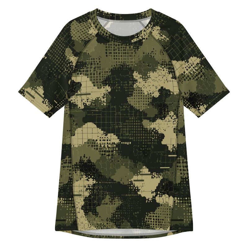 Gridveil Sentinel Olive CAMO Mens Short-Sleeve Rash Guard - 2XS - SS