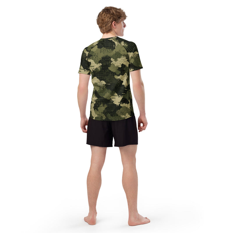 Gridveil Sentinel Olive CAMO Mens Short-Sleeve Rash Guard - SS