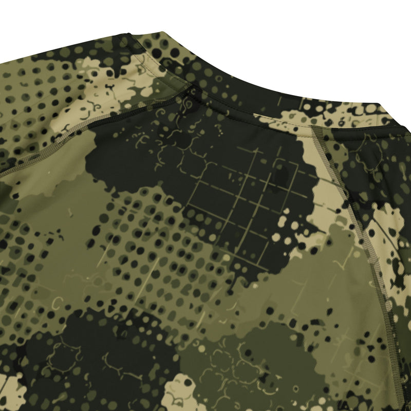 Gridveil Sentinel Olive CAMO Mens Short-Sleeve Rash Guard - SS