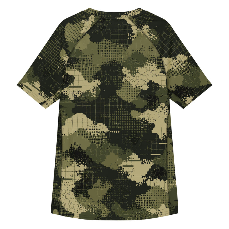 Gridveil Sentinel Olive CAMO Mens Short-Sleeve Rash Guard - SS