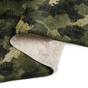 Gridveil Sentinel Olive CAMO Sherpa Blanket