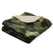 Gridveil Sentinel Olive CAMO Sherpa Blanket
