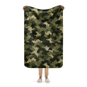 Gridveil Sentinel Olive CAMO Sherpa Blanket - 37″×57″