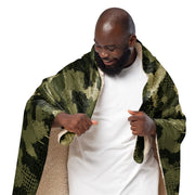 Gridveil Sentinel Olive CAMO Sherpa Blanket
