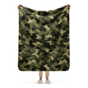Gridveil Sentinel Olive CAMO Sherpa Blanket - 50″×60″