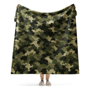 Gridveil Sentinel Olive CAMO Sherpa Blanket - 60″×80″